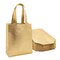 Non Woven Reusable Tote Bags, Metallic Gold Gift Bags with Handles (10x8 In, 20 Pack)